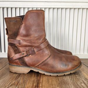 Teva De La Vina Low Bison Womens Size 9.5 Brown Leather Waterproof Ankle Boots